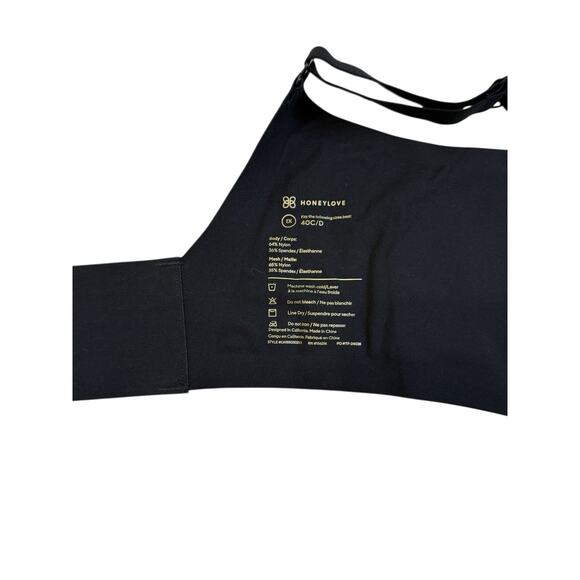 Honeylove Crossover Wireless Bra Size 1X (40 C/D) Black - NWT - Picture 3 of 6